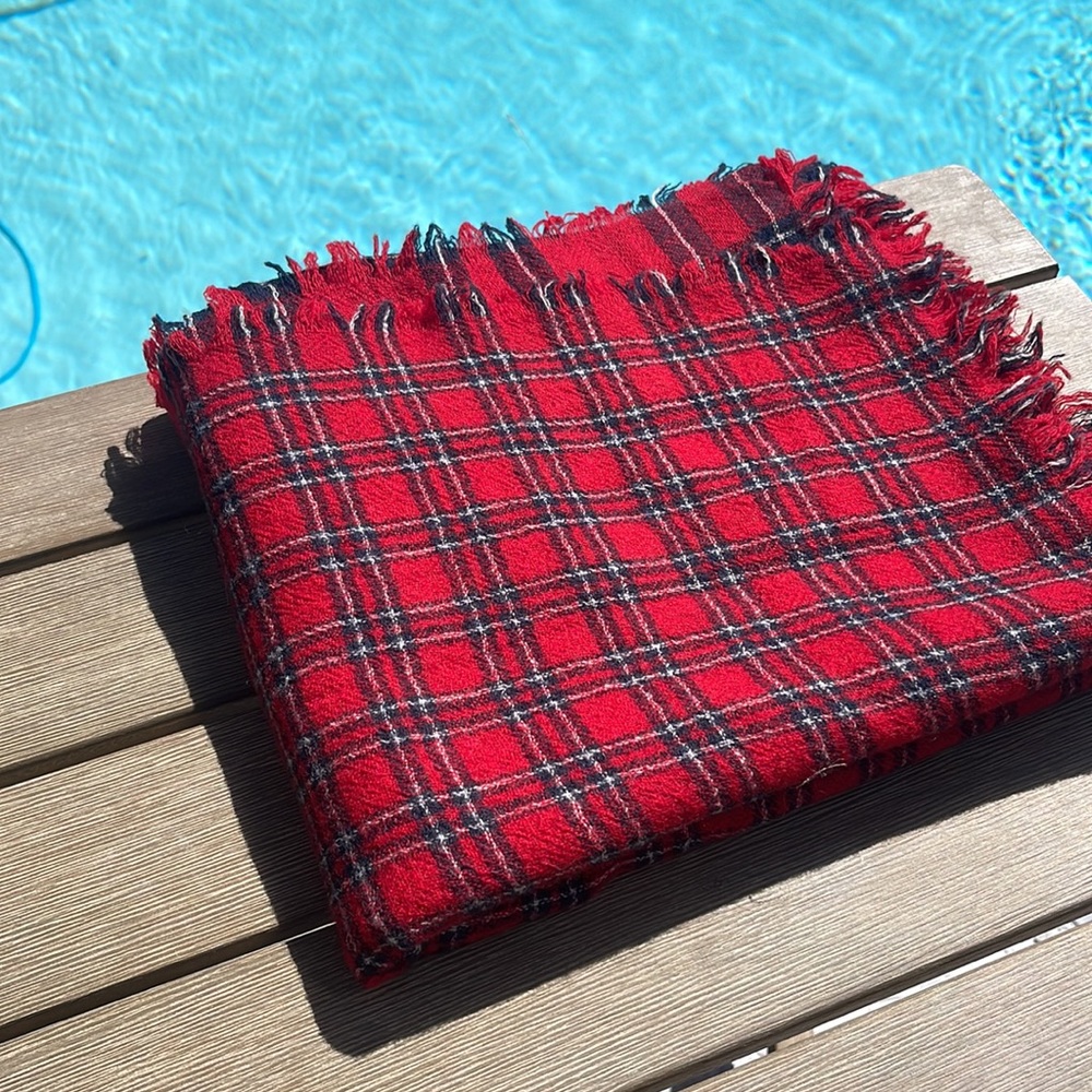Madewell Red Plaid Scarf